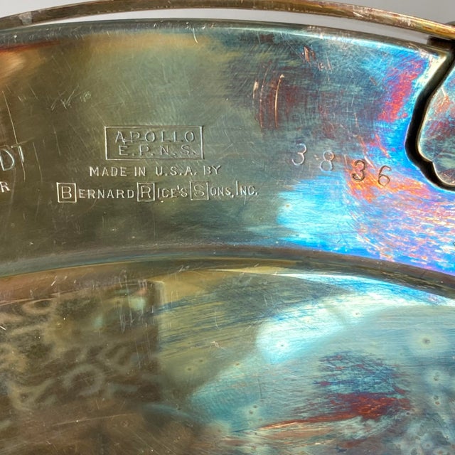 Vintage Dutchardt Silver Plated Platter Tray With Handle Dutch Motif For Sale - Image 12 of 13