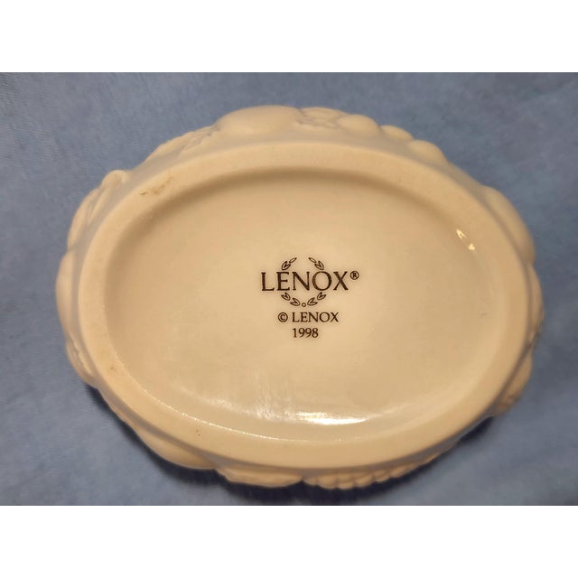 1990s Lenox Porcelain Trinket Keepsake Box ~ 22k Gold Trim "Fruits of Life" For Sale In West Palm - Image 6 of 6