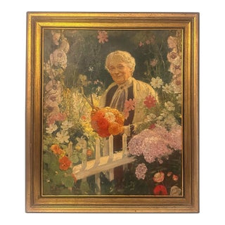 Mother in the Garden Painting by John Newton Howitt For Sale