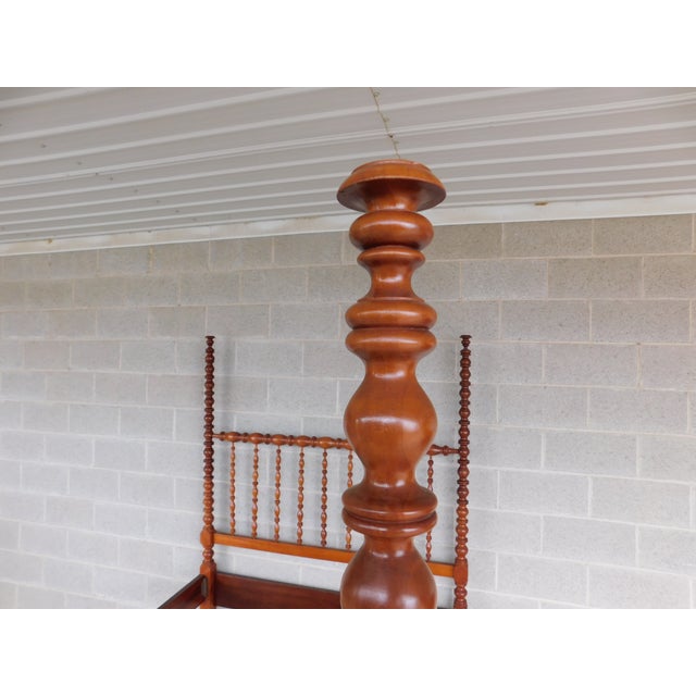 Antique Jenny Lind Style Spindle Tall Poster Cherry Full Size Bed For Sale - Image 13 of 14