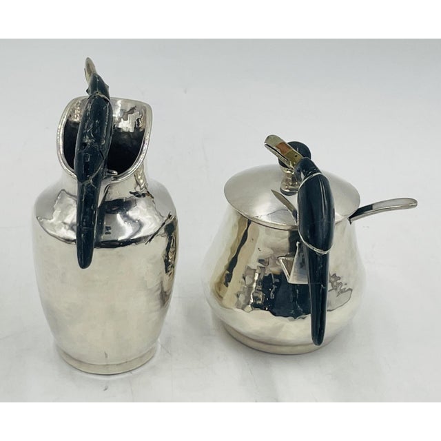 1980s Silver Plated Toucan Tea Service by Emilia Castillo for Los Castillo, Mexican Set of 3 For Sale - Image 13 of 18