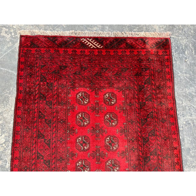 1990s Vintage Afghan Turkoman Tribal Runner Rug For Sale - Image 5 of 7