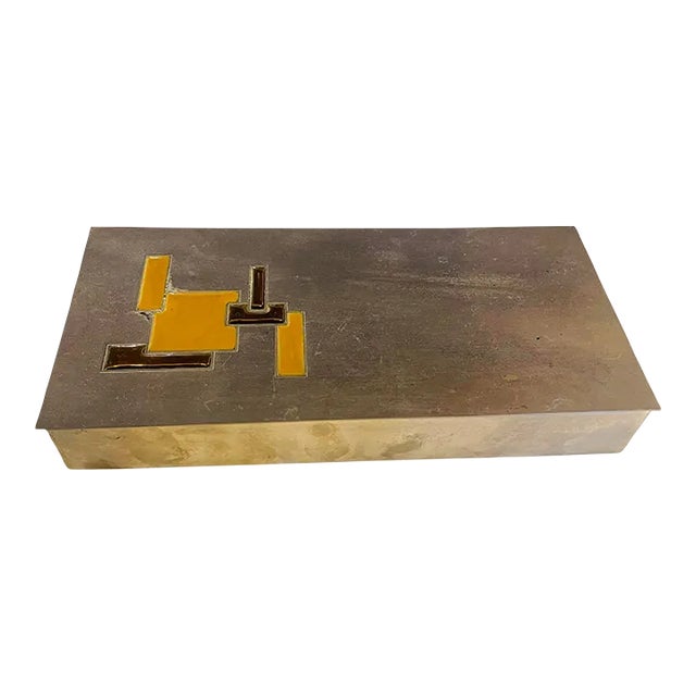 Italian Mid-Century Modern Enameled Metal Box For Sale