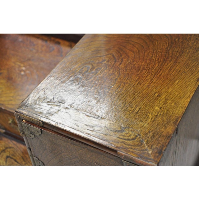 Antique Japanese Wood & Brass Small Low Kyodai Vanity Dressing Table With Mirror For Sale - Image 17 of 18