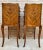 Vintage French Bedside Tables in Marquetry and Bronze Hardware, 1920, Set of 2 For Sale - Image 10 of 13