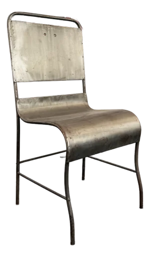 Early 20th Century Industrial Brushed Steel Hospital Chair