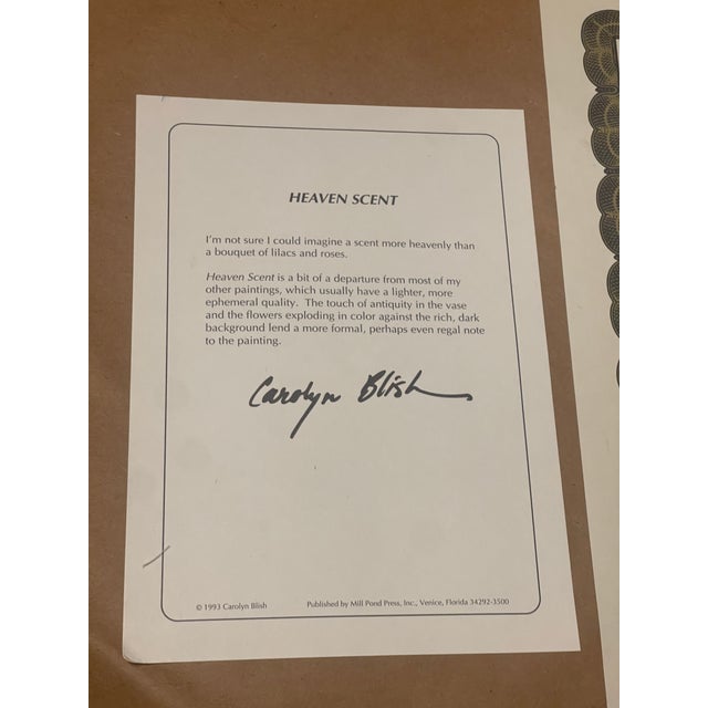 Huge Carolyn Blish "Heaven Scent" Lithography Signed Framed #69/950 W/ Coa For Sale - Image 10 of 12