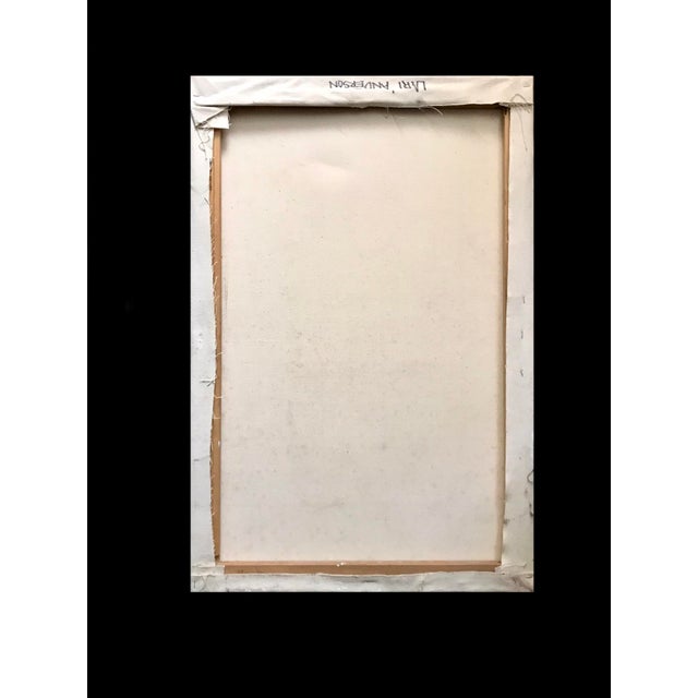 Signed Contemporary Still Life Painting, 1990s Abstract Wall Art Purple Beige For Sale - Image 4 of 8