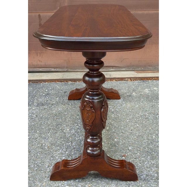 Refinished St John Jacobean Style Walnut Library Console Table, Circa 1920s For Sale - Image 9 of 10