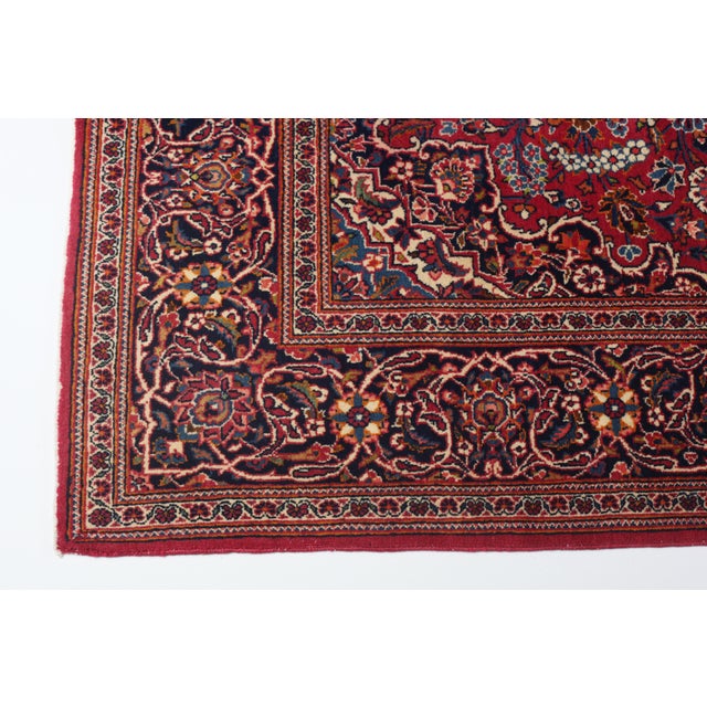 1940s 1940s Hand-Knotted Vintage Sarouk Rug in Rich Red Palette -4' 5'' X 6' 11'' For Sale - Image 5 of 9