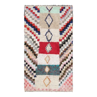 Vintage Moroccan Rug, Colorful With Geometric Patterns & Stripes - Rug & Kilim For Sale