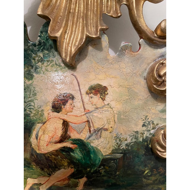 Italian Vintage Hand Painted Italian Venetian Mirror With Elaborate Gold Decoration For Sale - Image 3 of 11