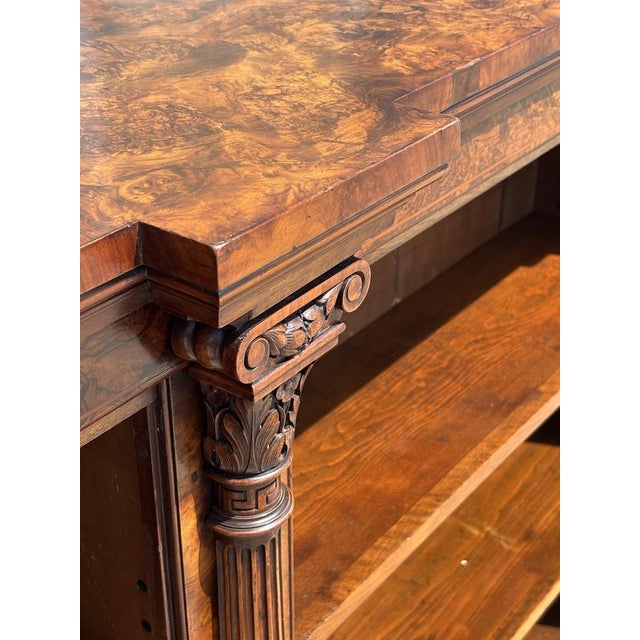 Antique William IV Burr Walnut Bookcase, 1840 For Sale - Image 13 of 16