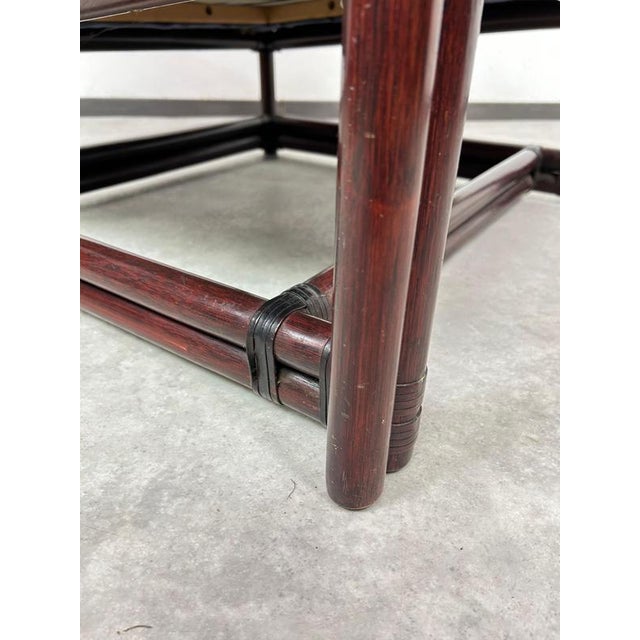 Set of Mid-Century Modern Bamboo Wingchair with Ottoman from Gervasoni, 1970s For Sale - Image 10 of 18