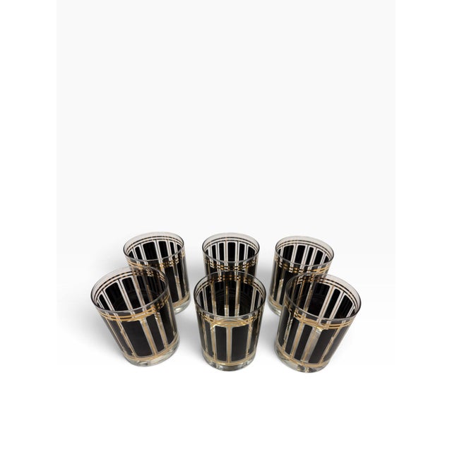 Bring timeless Hollywood Regency glamor to your bar cart with this striking, complete set of 6 authentic vintage mid-...