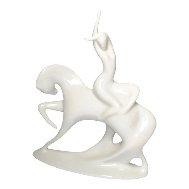 1960s Jitro Porcelain Statue by Jaroslav Ježek for Royal Dux Bohemia Sculpture For Sale