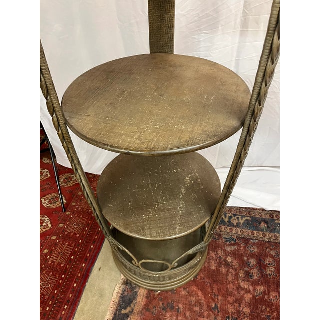 Early 20th Century Rattan Round Cabinet Display For Sale - Image 4 of 10