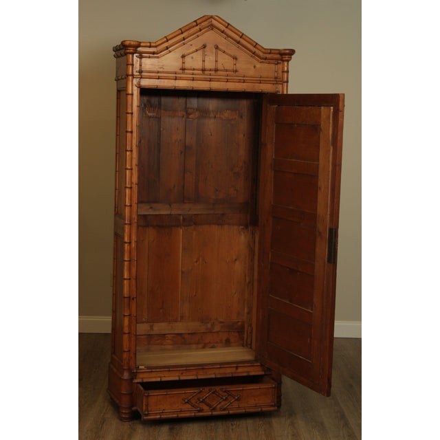 Antique Faux Bamboo Tall Armoire Cabinet Chairish