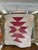 Beige Vintage Handwoven Wool Wall Tapestry With Geometric Navajo-Inspired Motif in Red and Beige For Sale - Image 8 of 10