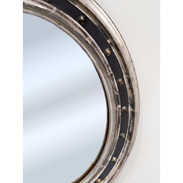 19th Century Irish Ebonized and Silver Parcel Gilt Oval Wall Mirror (H 23 1/4 X W 19 1/4) For Sale - Image 5 of 9