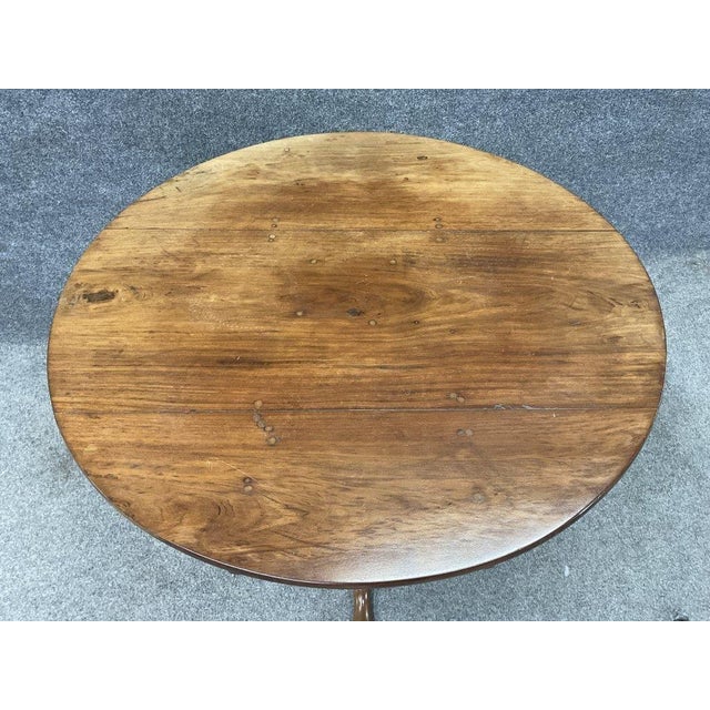 Antique Tilt-Top Pedestal Tea Table | Colonial Revival Tripod Base For Sale - Image 4 of 4
