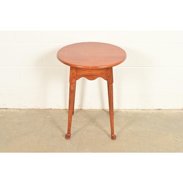 A gorgeous Queen Anne or American Colonial style solid walnut tea table or occasional side table In the manner of Ethan...