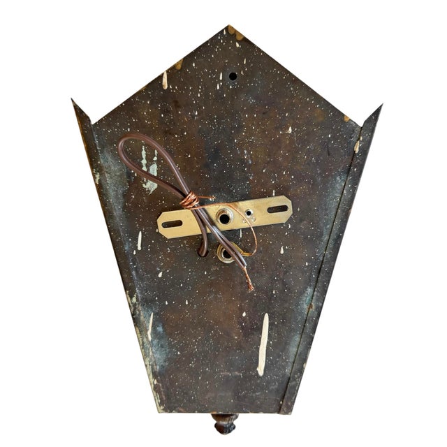 American Antique Copper Plated Hexagonal Wall Sconces For Sale - Image 3 of 9