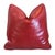 Red Brazilian Tanned Leather Feather/Down Pillow For Sale - Image 9 of 9