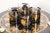 Manufacturer: Attributed to Federal Glass Origin: USA Materials: Glass, wood Condition: Some tabletop wear, in excellent...