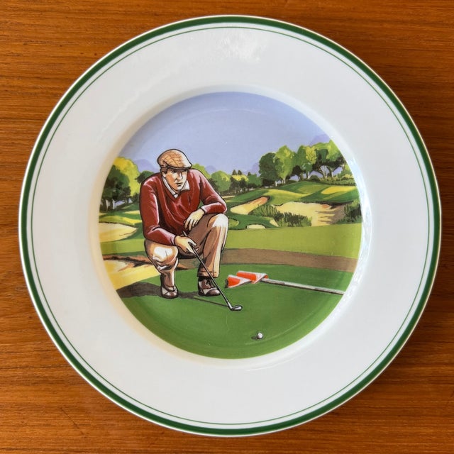 Set of 5 vintage porcelain appetizer or canape plates made in Limoges, France for Philippe Deshoulieres. The plates are...