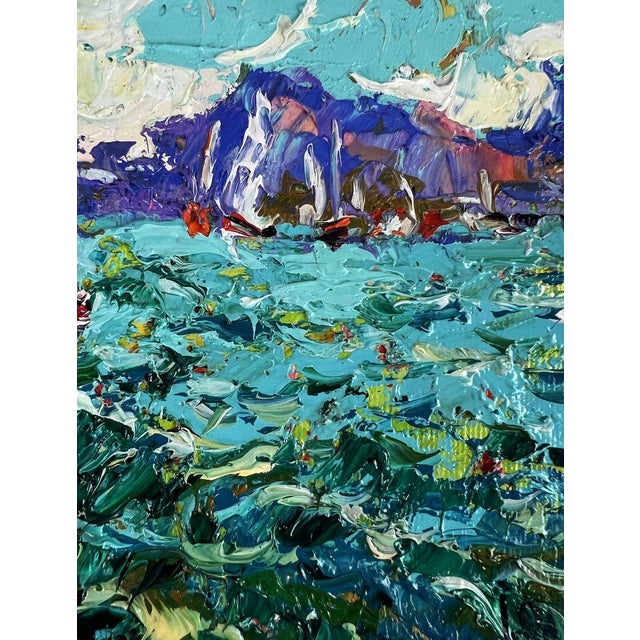 Textile Oil Painting Under Sails in the Endless Sea Oleksiy Ivanyuk For Sale - Image 7 of 10