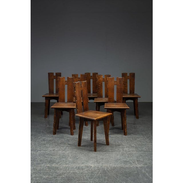 French Sculptural Chairs, 1950s, Set of 8 For Sale - Image 3 of 17
