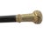 Antique Victorian wood walking stick cane with flower and foliage chased gold plated brass knob showing monogram "AEK' at...
