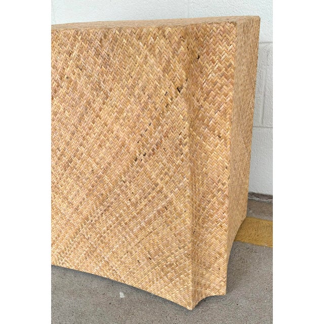 Modern Baker / McGuire Modern Customizable Unfinished Woven Cane Messa Accent Table For Sale - Image 3 of 4
