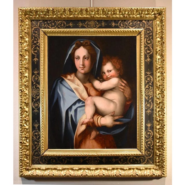 Workshop of Andrea del Sarto / Andrea d'Agnolo di Francesco, Madonna and Child, 1530, Oil on Board For Sale - Image 18 of 18