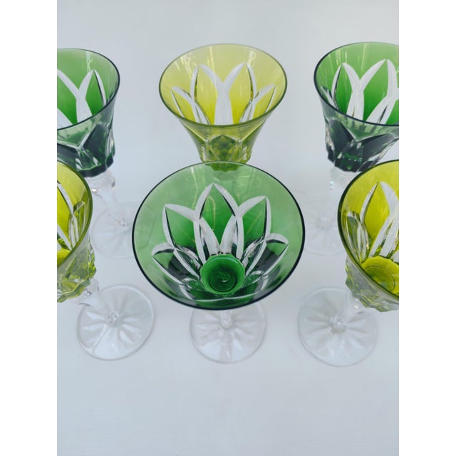 Large Camargue Model Crystal Glasses from Saint Louis, 1940s, Set of 6 For Sale - Image 3 of 9