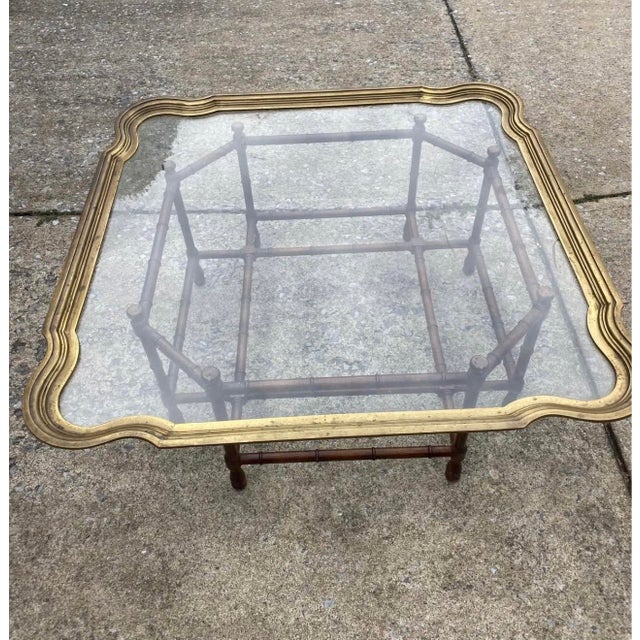 Mid-Century Modern 1970s Stately Bamboo, Brass Rim, Coffee Table For Sale - Image 3 of 6