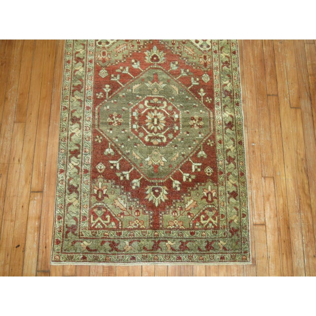 Early 20th Century Antique Zabihi Collection Rustic Persian Heriz Runner - 3' x 10'9" For Sale - Image 5 of 6