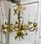 Gold Vintage Italian Gilded Tole and Cream Enamel Floral 6-Light Chandelier For Sale - Image 8 of 17