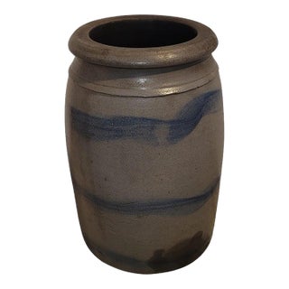 19thc Striped Crock Jar For Sale