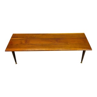 Vintage 1960s Mahogany Wood Rectangular Coffee Table For Sale