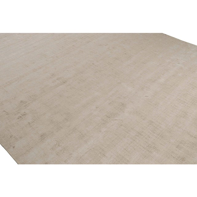 Modern Rug & Kilim’s Modern Rug in Solid Beige - 12x19 For Sale - Image 3 of 6