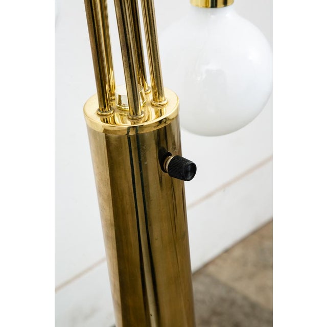 Vintage Mid Century Modern Floor Lamp Brass 5 Light Gold Metal Waterfall For Sale - Image 4 of 12
