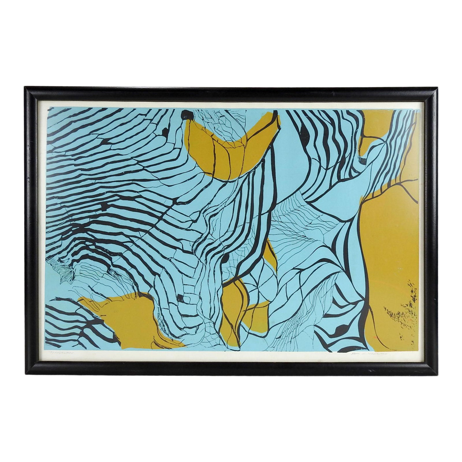 Mid 20th Century Abstract Topography Serigraph | Chairish