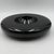 Circa 1960s–1970s, Italy. A sculptural low bowl in glossy black glazed ceramic, of rounded, biomorphic "space age" form...