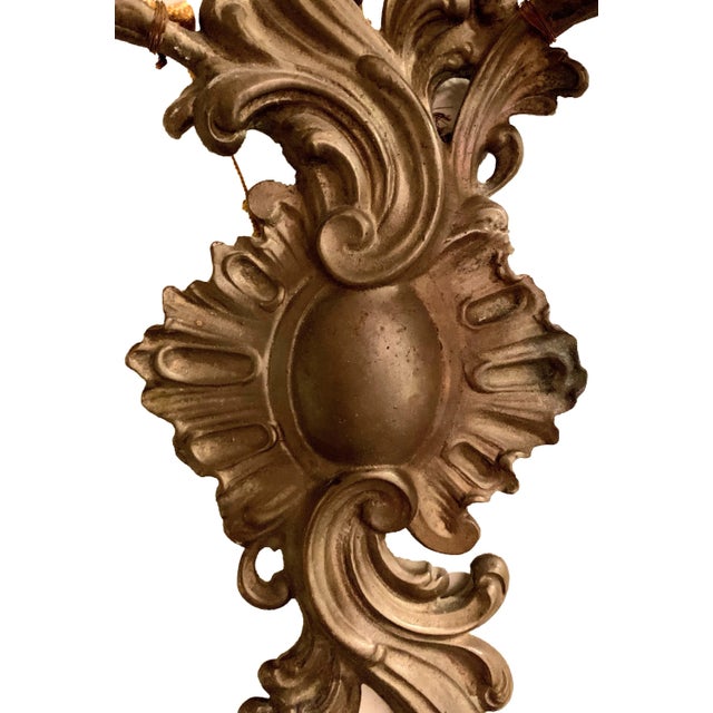 19th Century French Rococo Cast Bronze 2 Arm Sconces - a Pair For Sale - Image 9 of 12