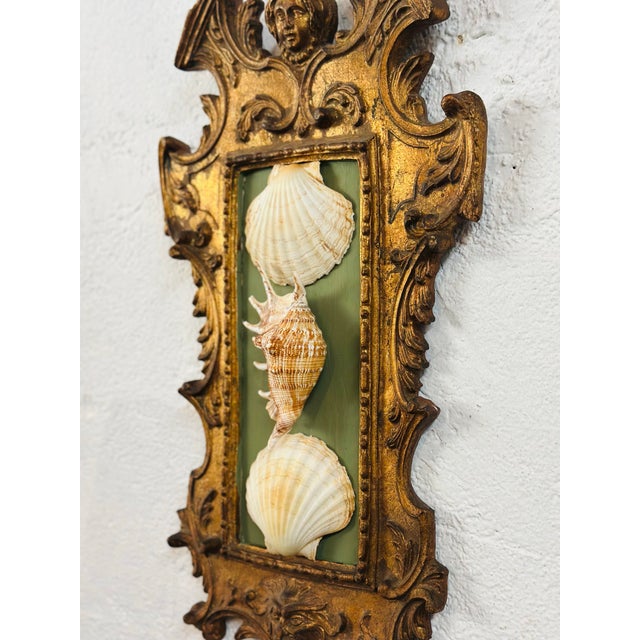 Antique Italian Frame With Shell Art For Sale In Charleston - Image 6 of 8