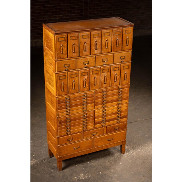 Shaw Walker Antique Massive Modular Catalog Cabinet by Shaw-Walker For Sale - Image 4 of 16
