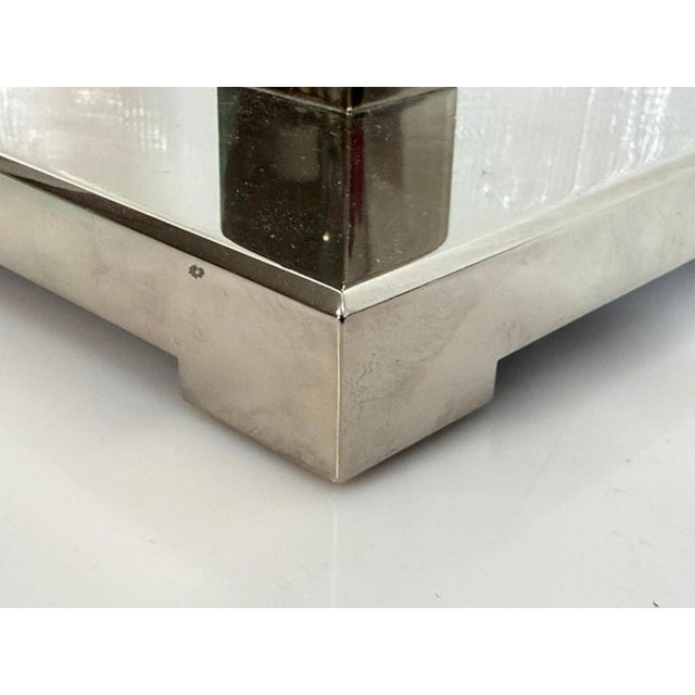 Marian Jamieson "Cube" Table Lamp Polished Nickel Modernist Design For Sale - Image 15 of 17