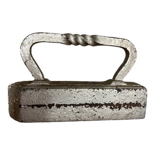 Antique Silver Tailor’s Sad Goose Iron Twisted Handle For Sale